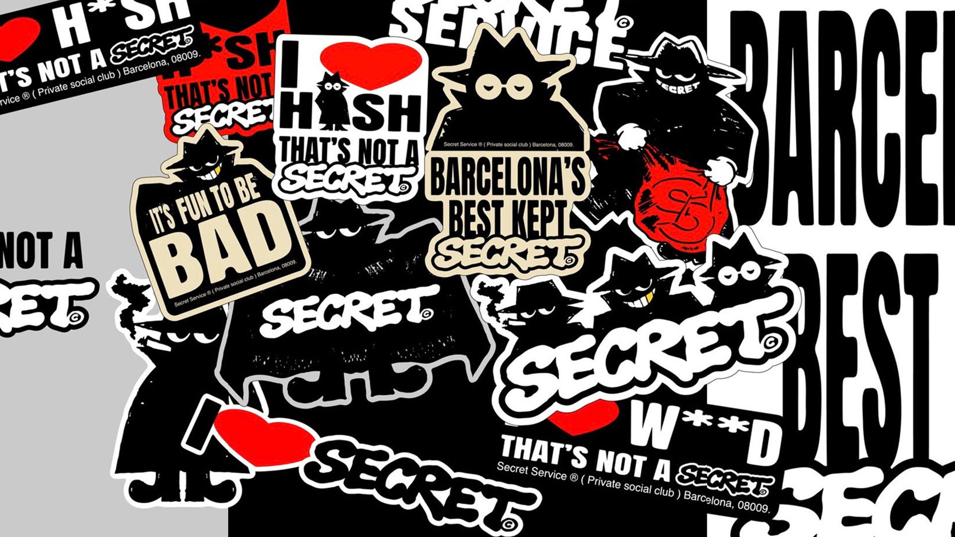 Secret Service sticker wall